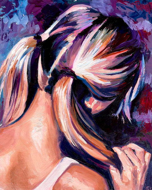 wearing pigtails