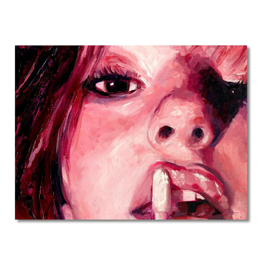 applying lipgloss — Fine Art Print